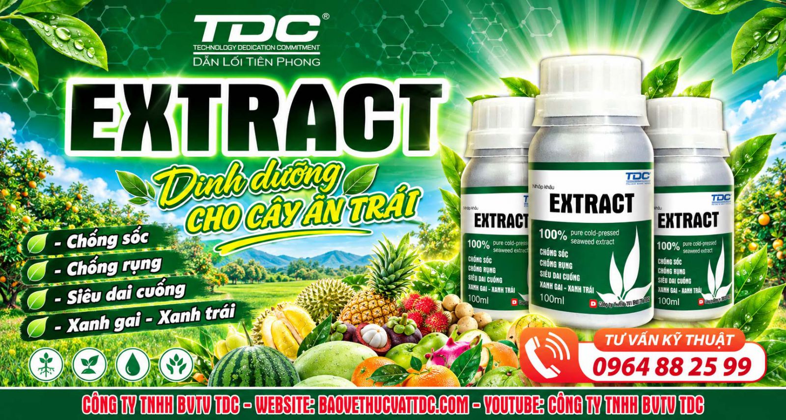 SẢN PHẨM EXTRACT CHỐNG SỐC, CHỐNG RỤNG, XANH GAI, DAI CUỐNG